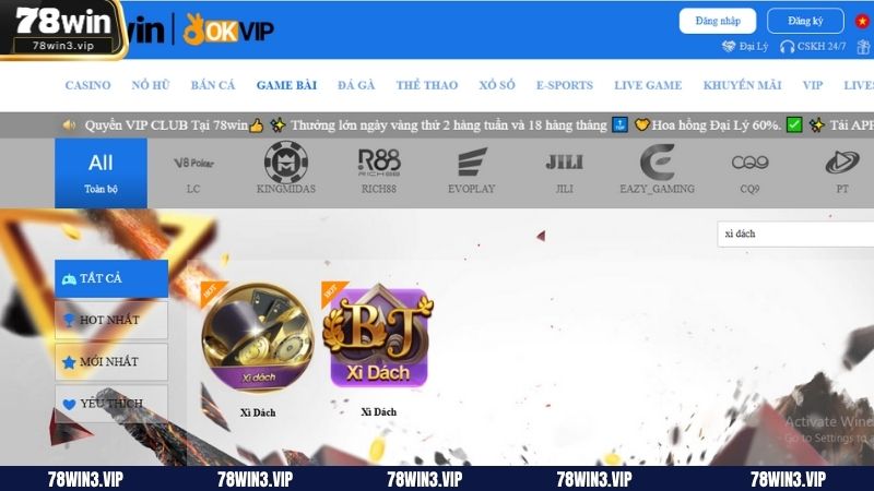 Chơi xì dách tại 78win3.vip như thế nào?
