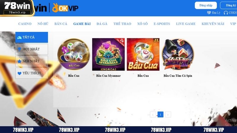 Hệ thống giao diện và trải nghiệm tại 78win3.vip