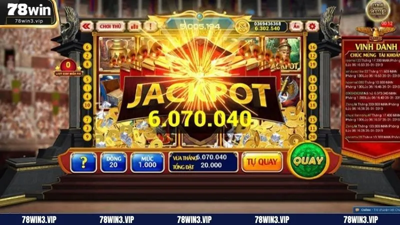 Nổ hũ 78win sảnh game dễ rinh thưởng hấp dẫn