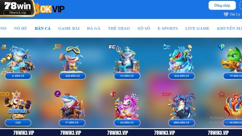 Trải nghiệm Bắn cá tại 78win3.vip
